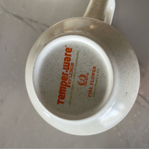 Lenox Fire Flower Temper-Ware, Cup and Saucer, Vintage 70’s-Set Of 6 - Picture 2 of 3